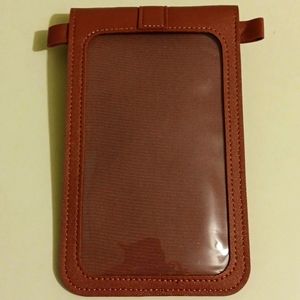 NIP Crossbody Touchscreen Phone Purse, Rust Colored, Faux Leather